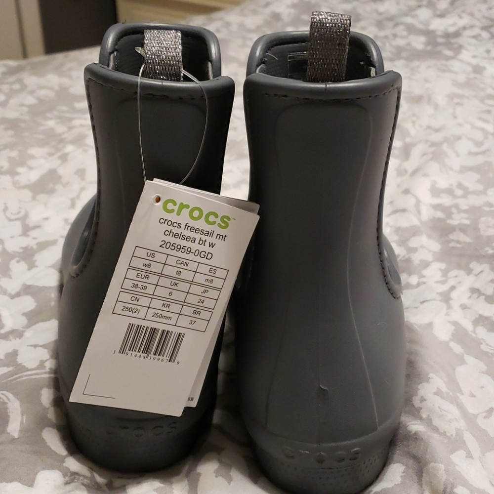 Crocs gray rain boots